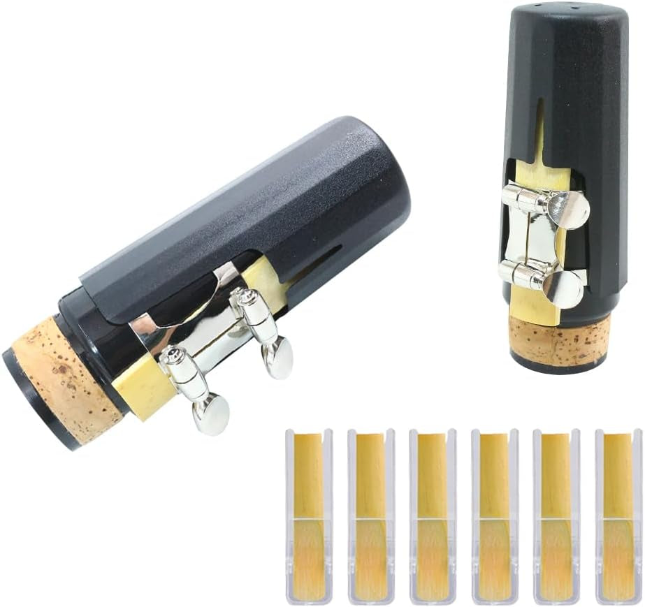 Professional Bass Clarinet Low E Bb Flat Synthetic Wood Body Nickel Plated Keys with Case Rich Sound Musical Instrument Student Clarinet (Low E)