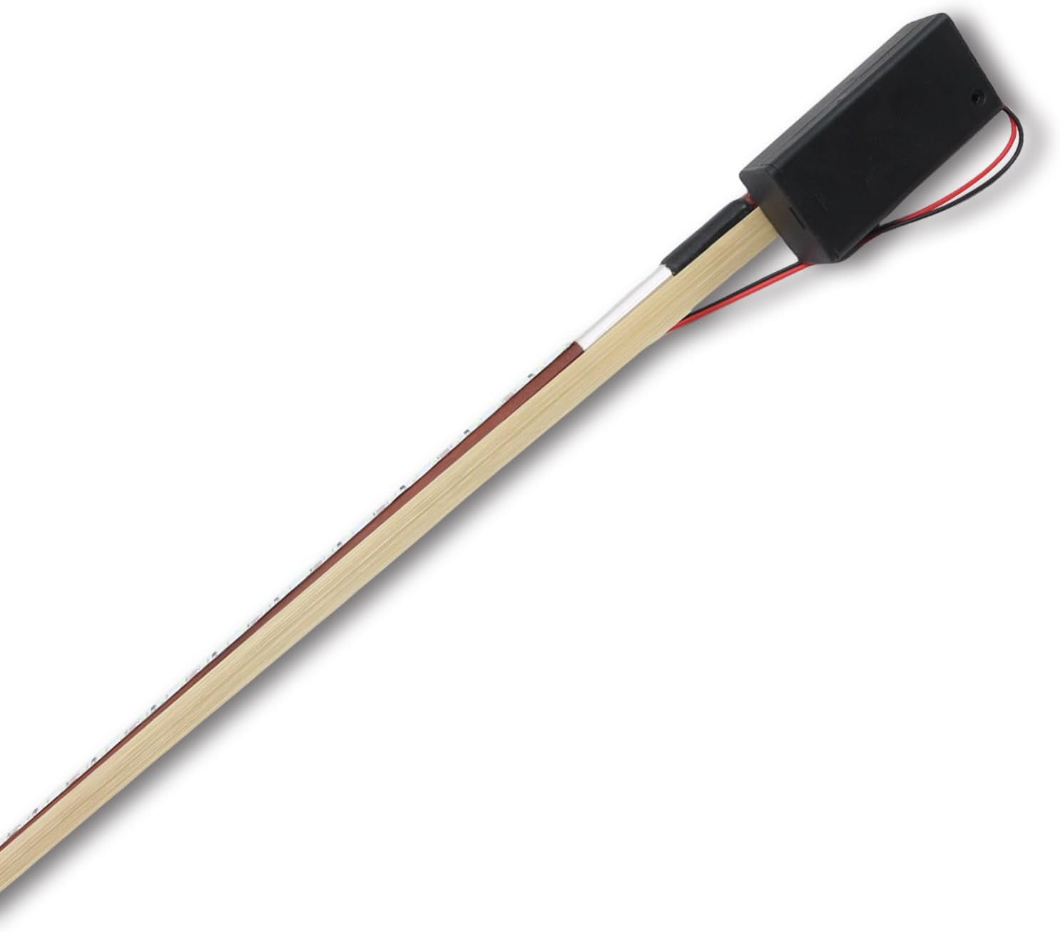 Brazilwood Violin Bow 4/4 Full Size with Blue LED Light Natural Mongolian Stallion Bow Hair Ebony Frog with Nice Pearl Inlay