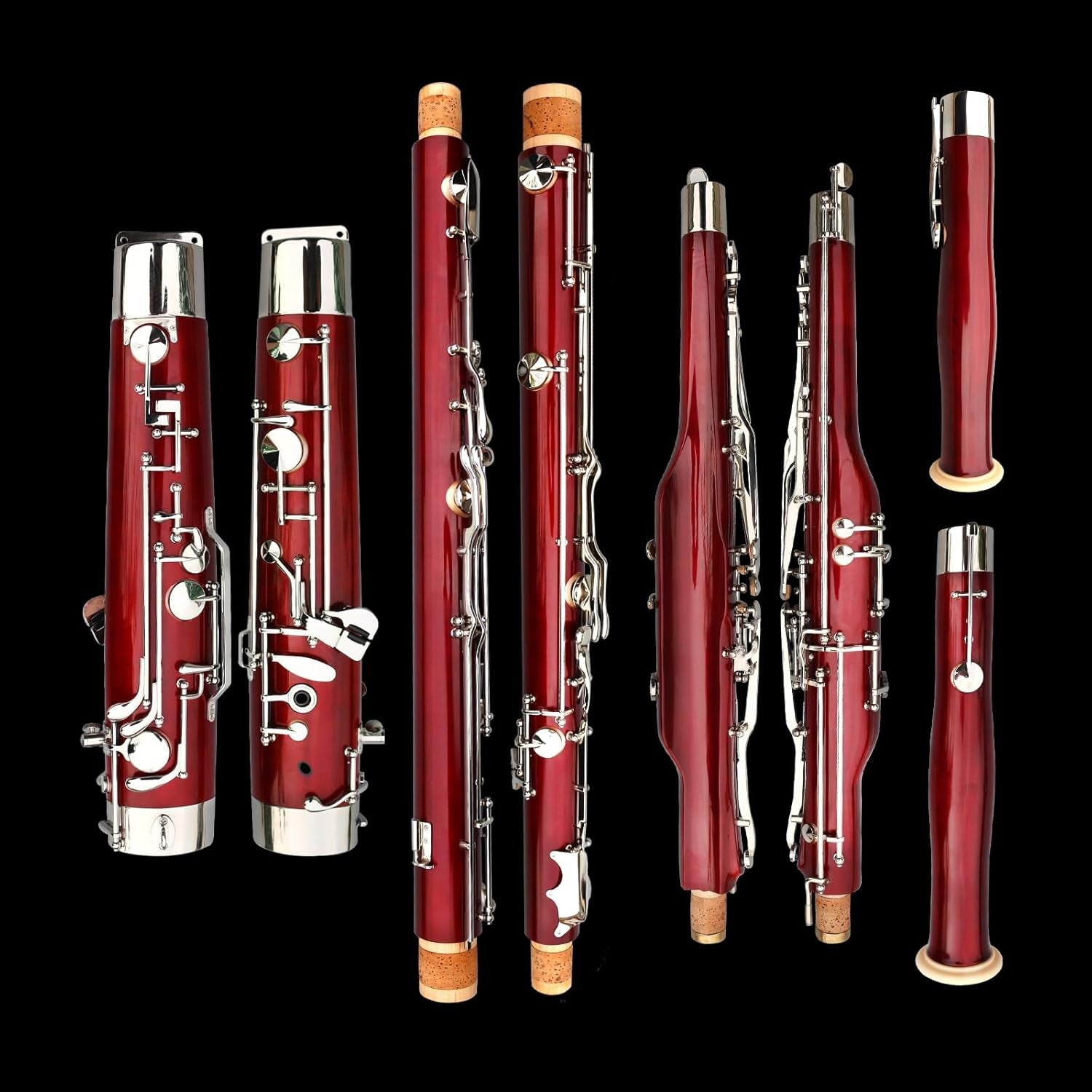 Bassoon Maple Wooded Bassoon C Key 26 Keys Silver Plated Woodwind Instrument with Case Accessories