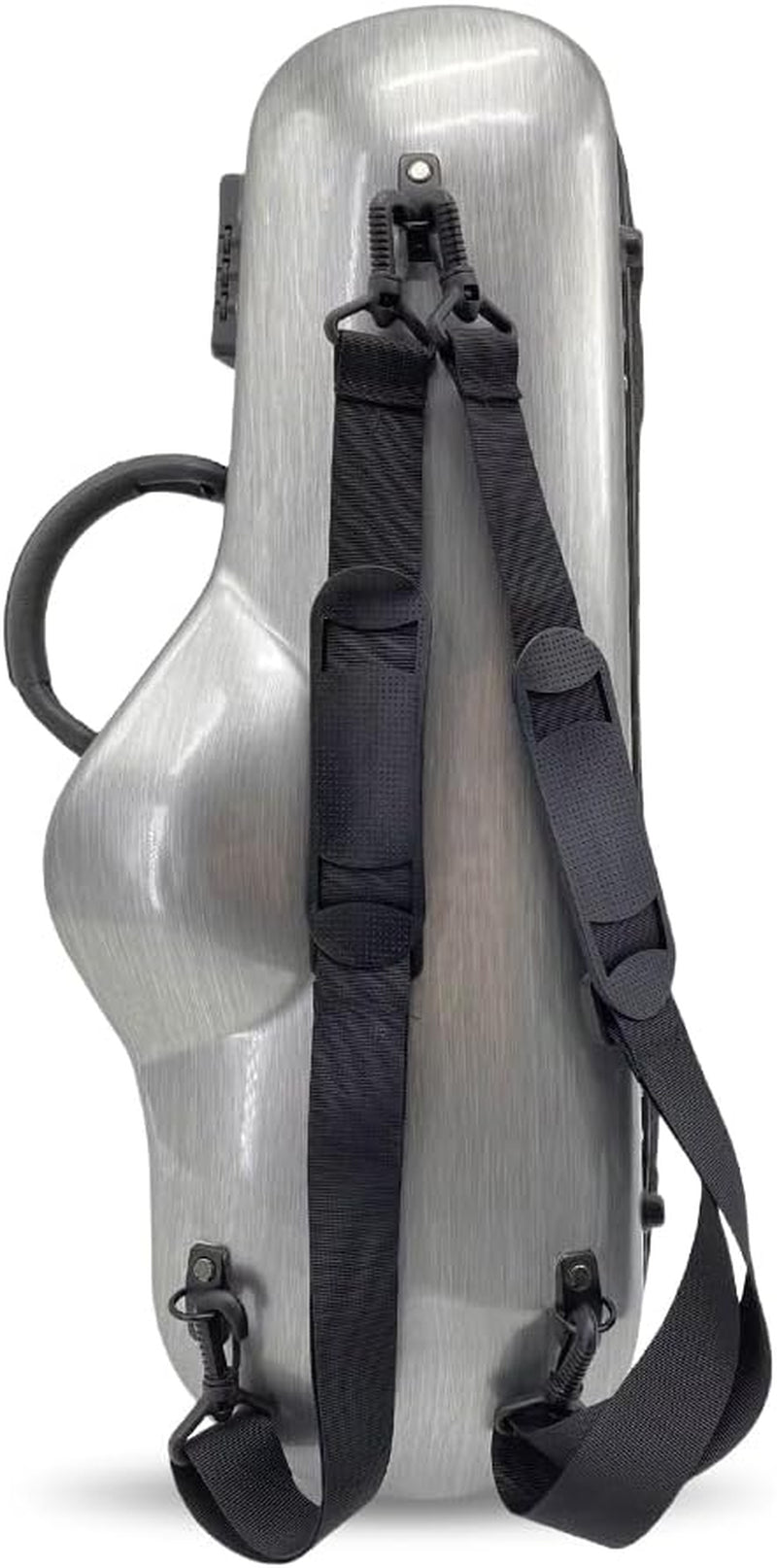 Saxophone Hard Case for Alto Sax with Adjustable Straps,Handle Composite Carbon Fiber Waterproof Silver