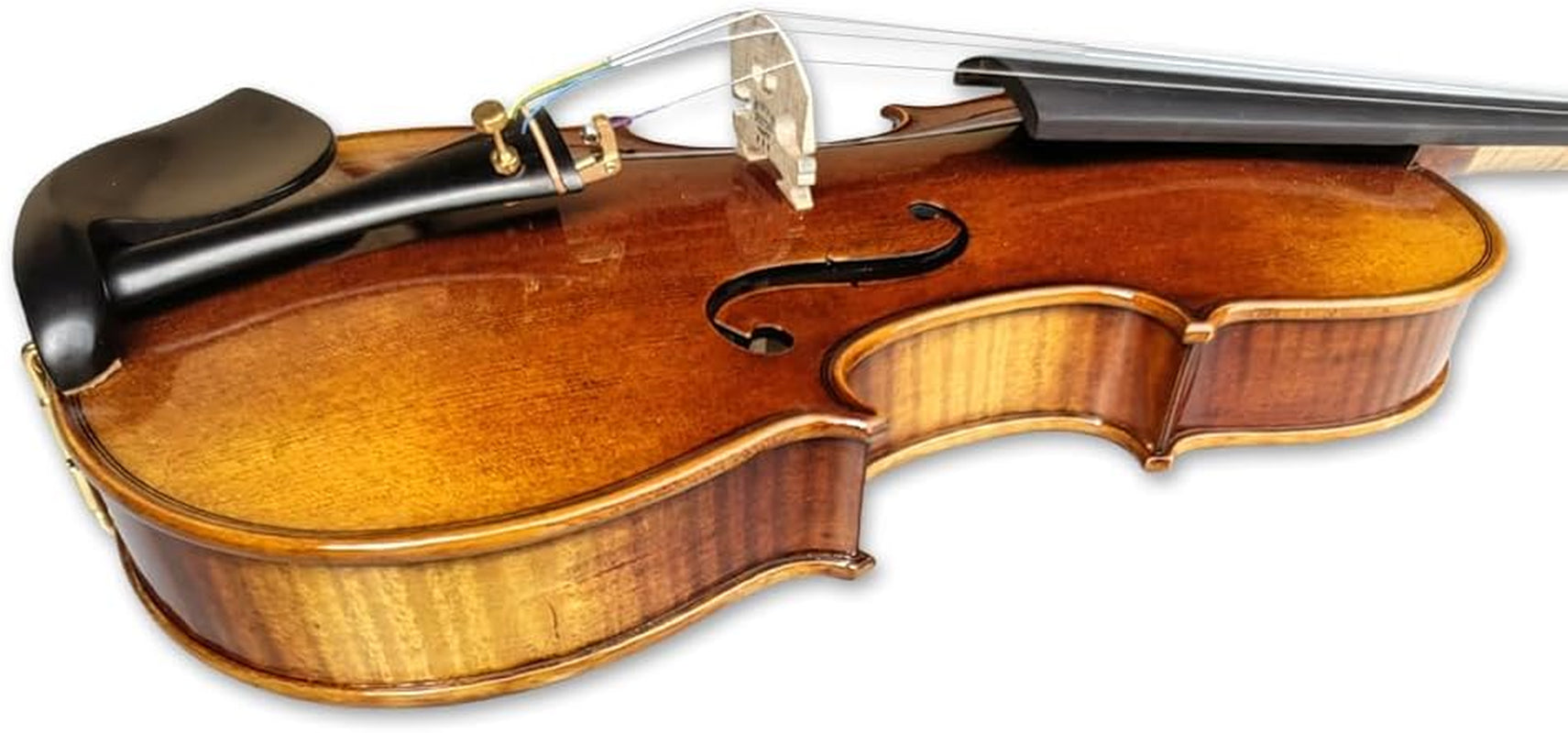 4/4 Full Size Acoustic Violin a Piece of Flame Maple Solid Wood Spruce Top Ebony Fittings 4 String with Case,Bow Handcrafted for Beginner