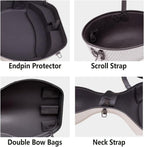 Carbon Fiber Cello Case 4/4 Full Size Hard Shell with Lock & Backpack Straps,Wheels 3.8Kg Lightweight Hard Case for Student