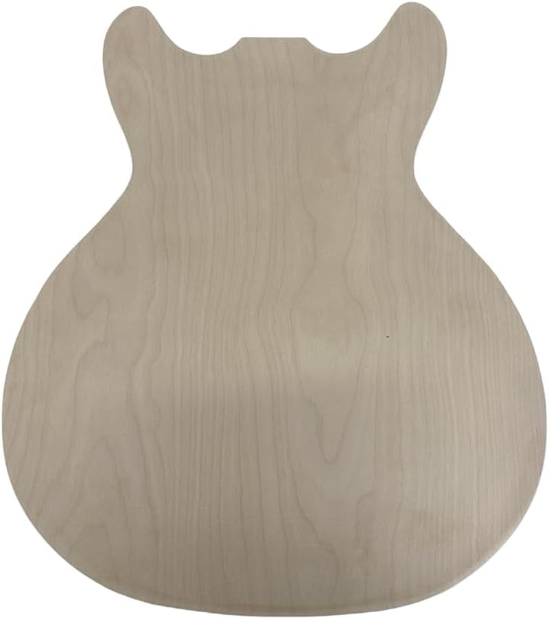 Basswood Electric Guitar Body+ Maple Top with Binding, HH Pickup, 335 Style Unfinished Guitar Part Handcrafted Diy (Arch Body)