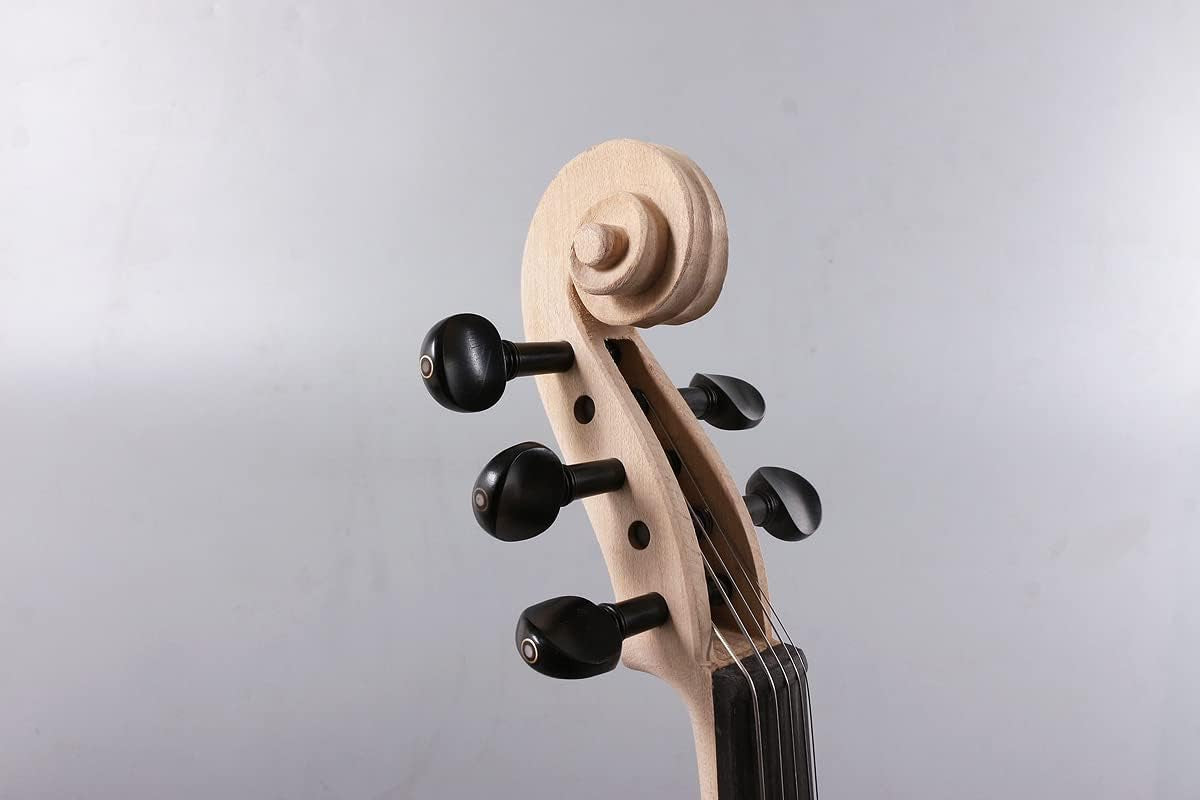 4/4 Violin Full Size White Violin Unfinished 5String Violin with Ebony Fittings Maple Spruce Wood Professional