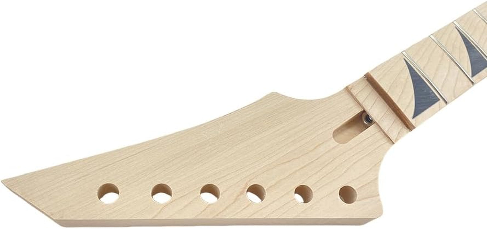 Unfinished Maple Electric Guitar Neck 24 Fret 25.5Inch Maple Fretboard Shark Fin Inlay Bolt on Guitar Neck Replacement