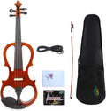 Yinfente Electric Violin Red 4/4 Full Size Solid Wood For Beginner,Adult,4 String Professional,Silent Electric Violins With Ebony Fittings