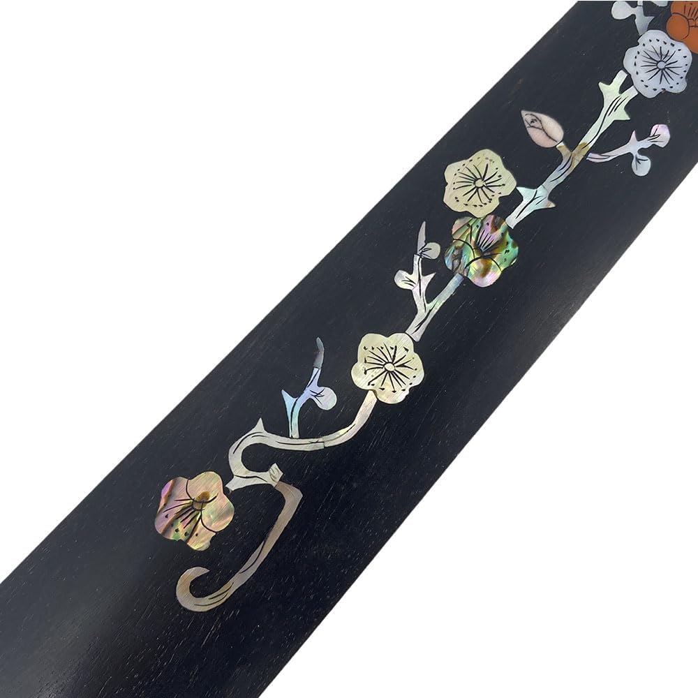 Yinfente Violin Fingerboard 4/4 Full Size Indonesia Ebony Violin Fretboard With Beautiful Pearl Flower Inlay Violin Parts