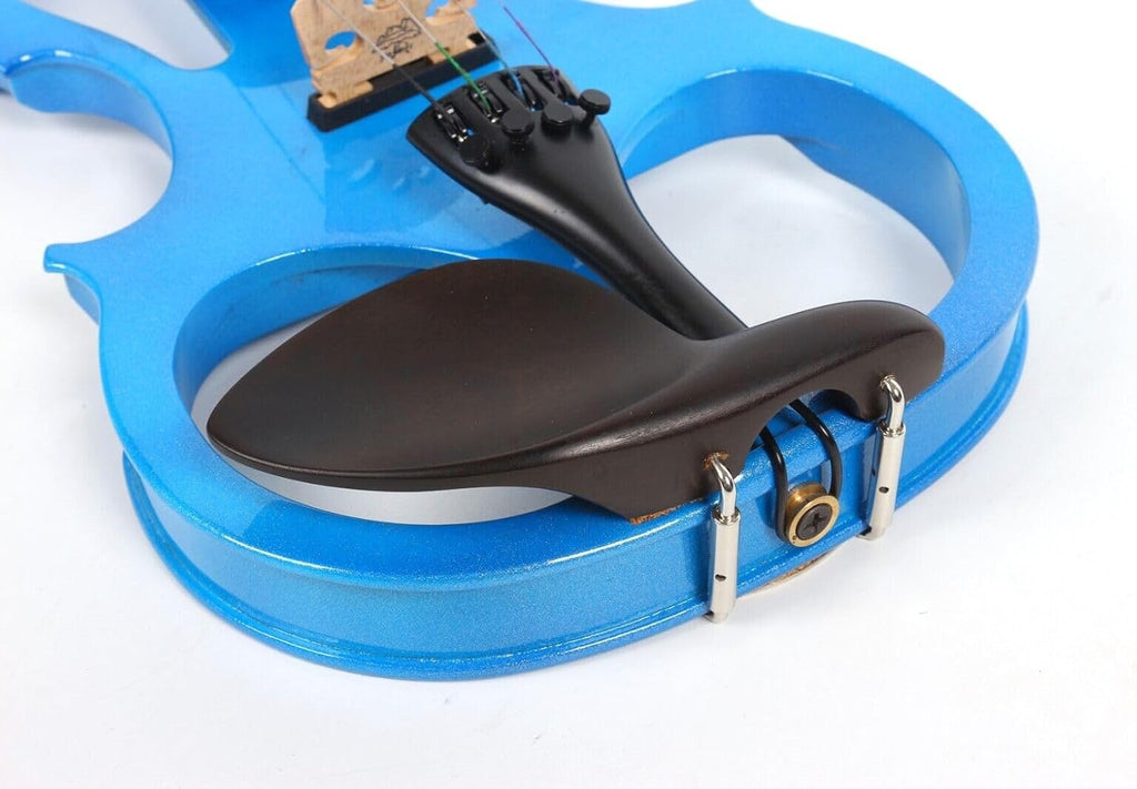 Yinfente Electric Violin Blue 4/4 Full Size Solid Wood For Beginner,Adult,4 String Professional,Silent Electric Violins With Ebony Fittings
