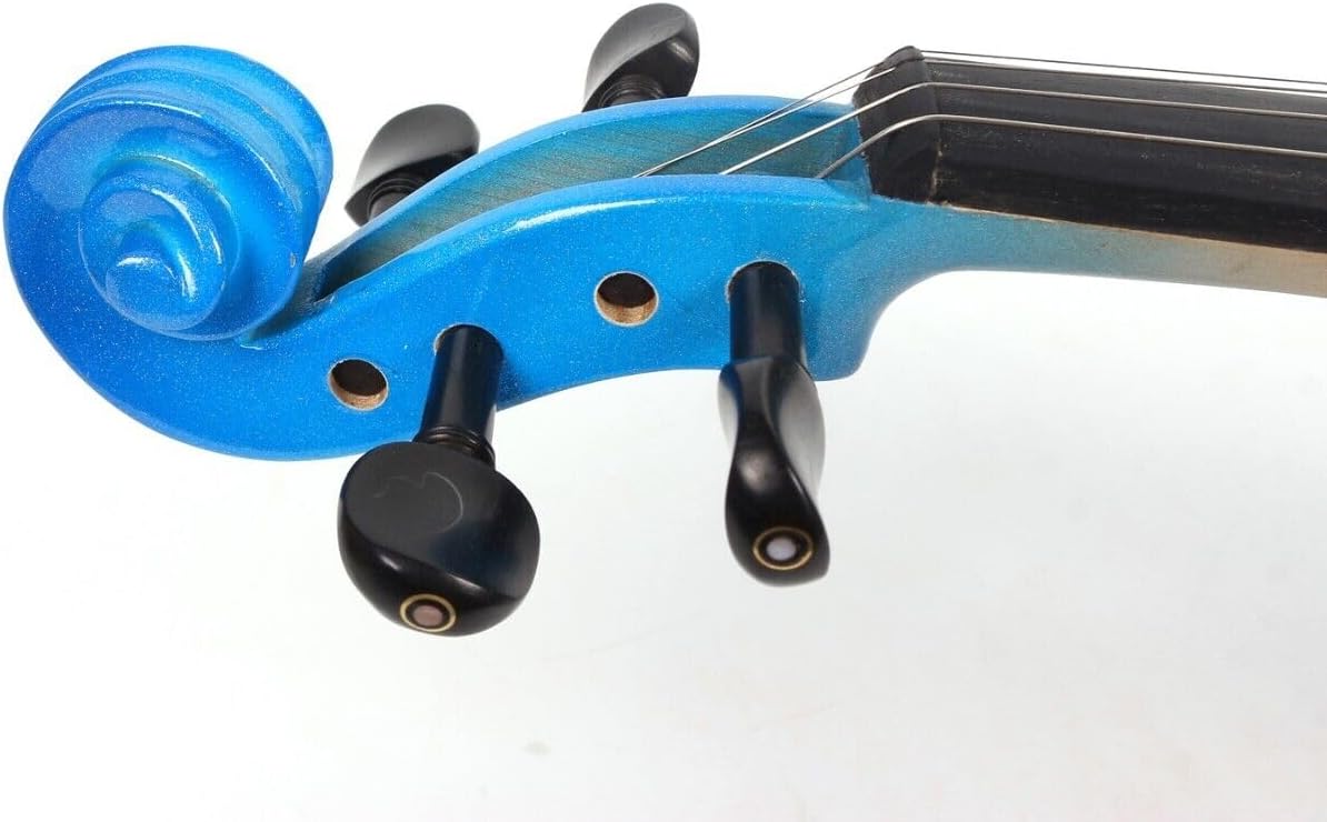 Yinfente Electric Violin Blue 4/4 Full Size Solid Wood For Beginner,Adult,4 String Professional,Silent Electric Violins With Ebony Fittings