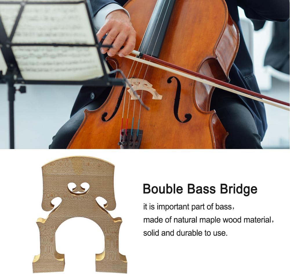 Yinfente 3/4 Upright Bass Bridge Maple Bass Bridges Double Bass Parts Durable