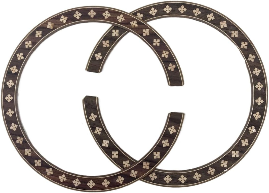 2*PCS Guitar Rosette for Acoustic Guitar Construction Solid Wood Material 110 * 12 * 0.8Mm Guitar Sound Hole for Replace #104