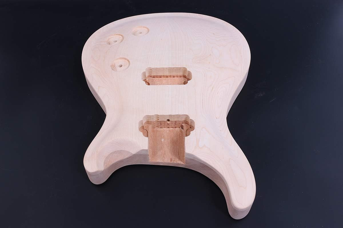 1Set Guitar Kit Guitar Neck 22Fret 24.75Inch Guitar Body Mahogany Maple Cap Dot Inlay Set in DIY