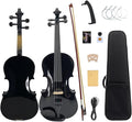 Acoustic Violin Electric Violin 4/4 Full Size Violin 4 String Maple Spruce for Student,Violin for Beginners Violin Case,Brazilwood Bow,Cable,Cleaning Cloth,Rosin