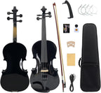 Acoustic Violin Electric Violin 4/4 Full Size Violin 4 String Maple Spruce for Student,Violin for Beginners Violin Case,Brazilwood Bow,Cable,Cleaning Cloth,Rosin