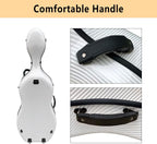 Carbon Fiber Cello Case 4/4 Full Size Hard Shell with Lock & Backpack Straps,Wheels 3.8Kg Lightweight Hard Case for Student