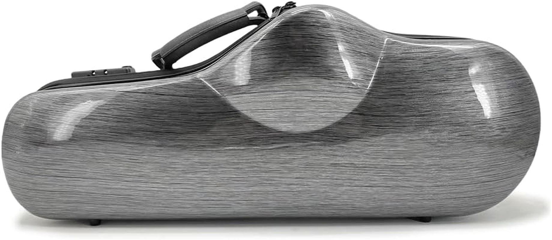Composite Carbon Fiber Alto Saxophone Case - Lightweight, Durable, and Water-Resistant Protective Hard Case for Alto Sax with Comfortable Shoulder Strap and Plush Interior (Grey)