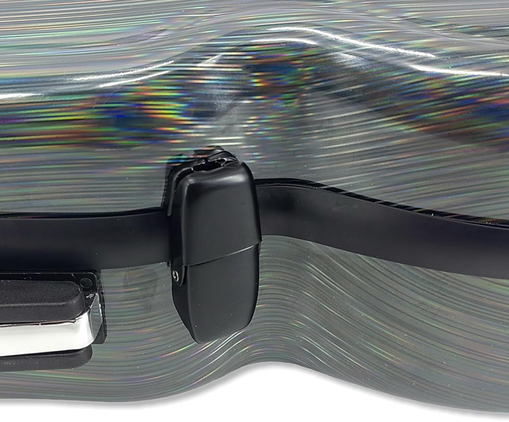 Viola Case 16 Inch, Carbon Fiber Hard Viola Case Backpack, Adjustable Neck Pad for Sizes 15-16.5 Inches, Thickened Lining, Built-In Hygrometer, with Sturdy Handle (Colourful)