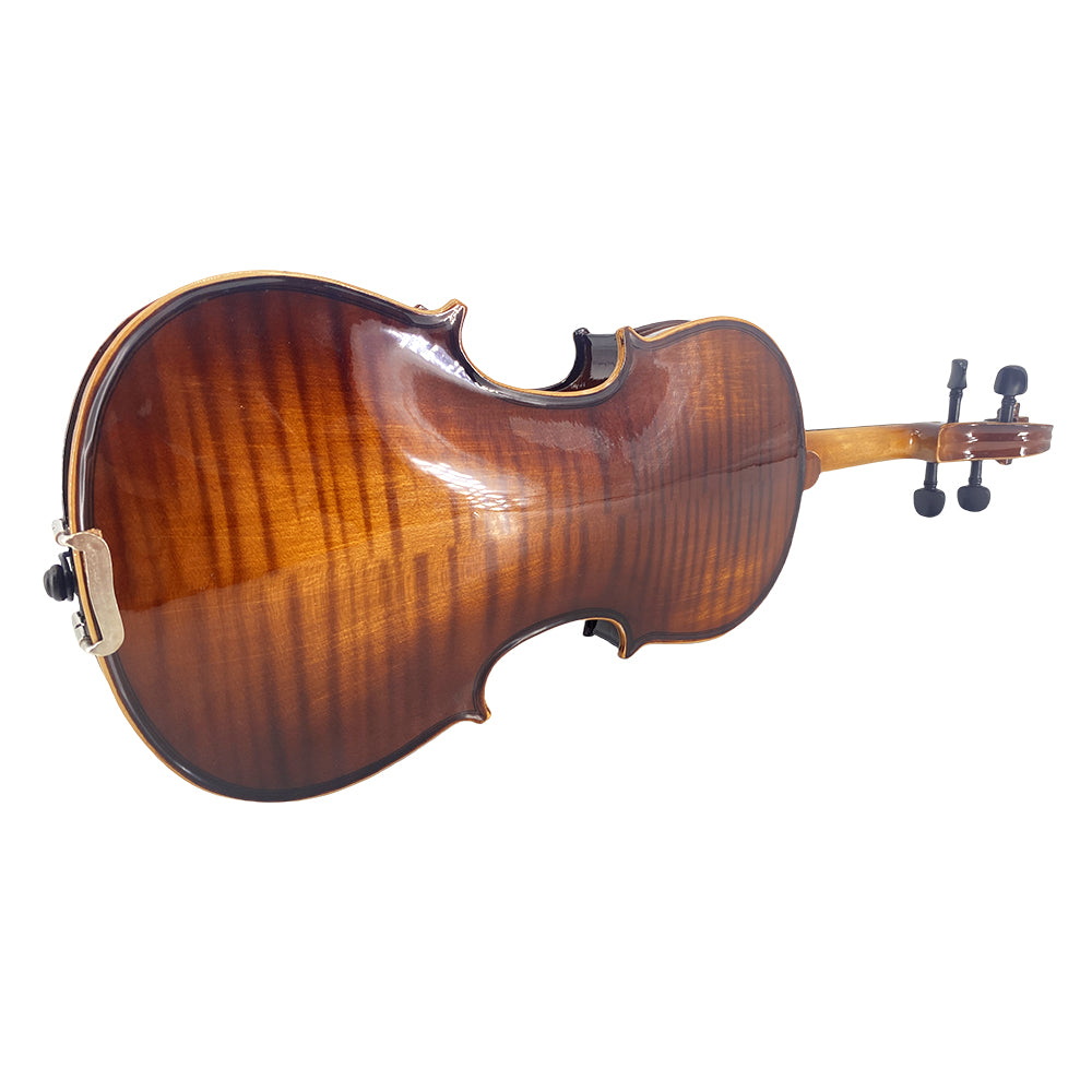 Violin 4/4 Full Set Violin for Beginners & Adults Solid Wood Fiddle with Hard Case Bow Shoulder Rest Strings Flame Maple Spruce Wood