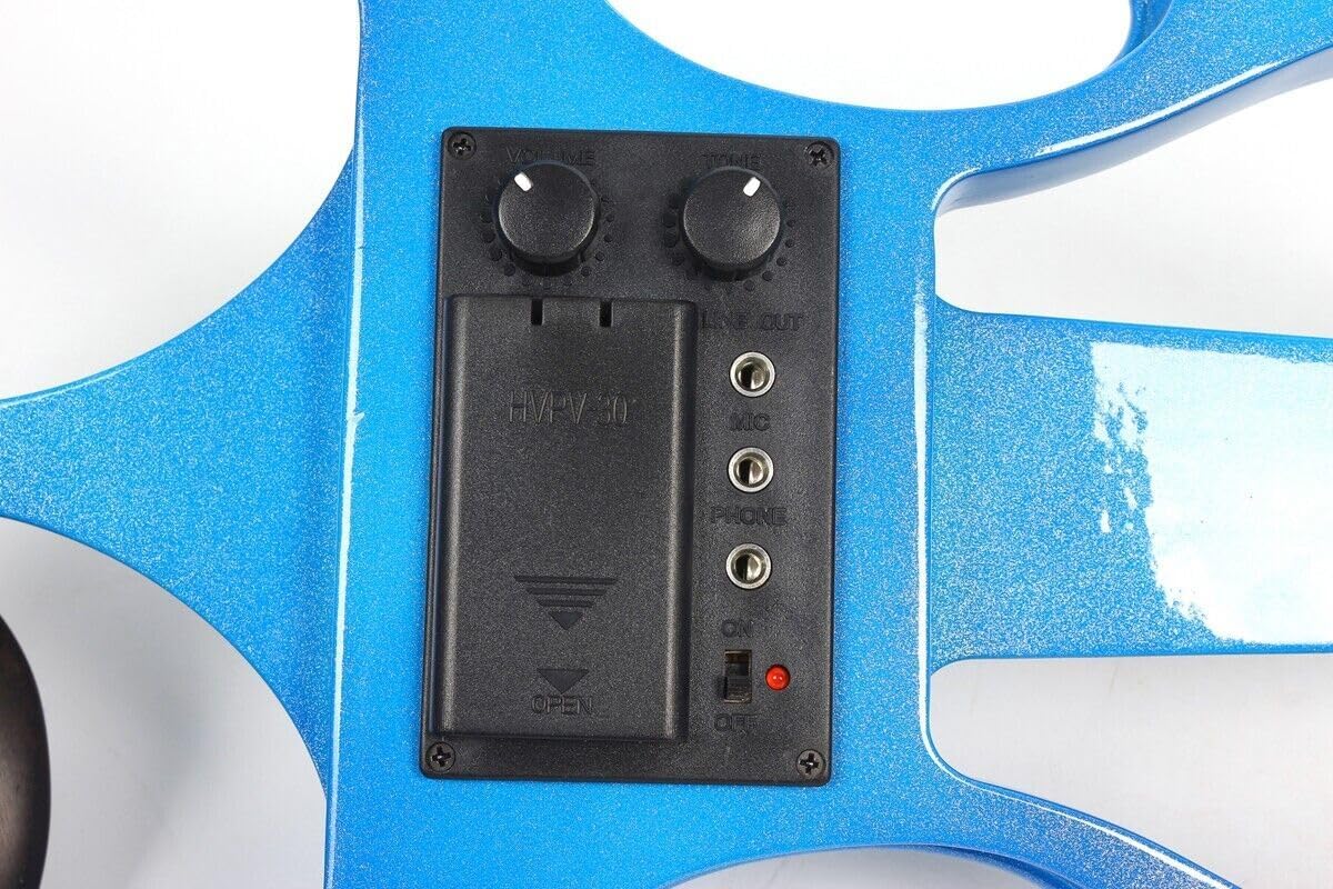 Yinfente Electric Violin Blue 4/4 Full Size Solid Wood For Beginner,Adult,4 String Professional,Silent Electric Violins With Ebony Fittings