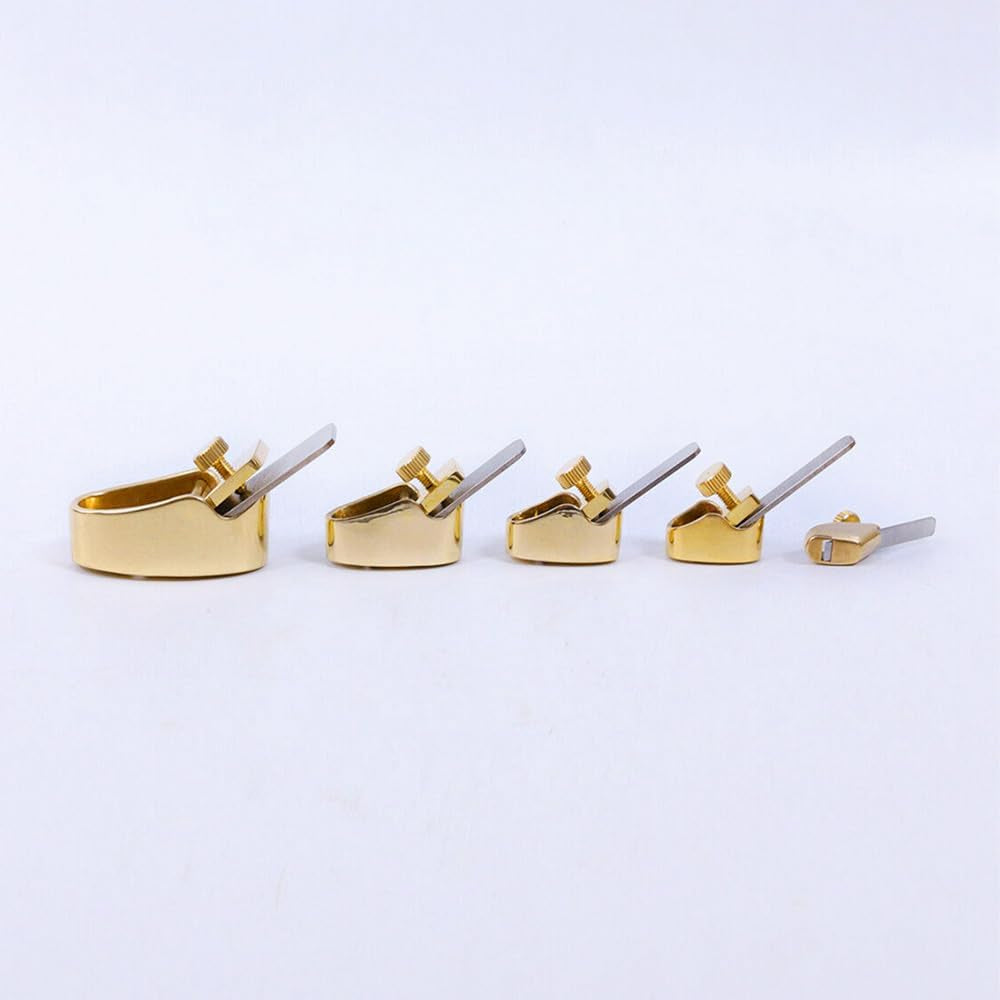 1 Set Brass Planes Luthier Woodworking Tool Violin/Viola/Cello Planes with Steel Blades,Flat Bottom Sharp and Durable (5 Pcs)