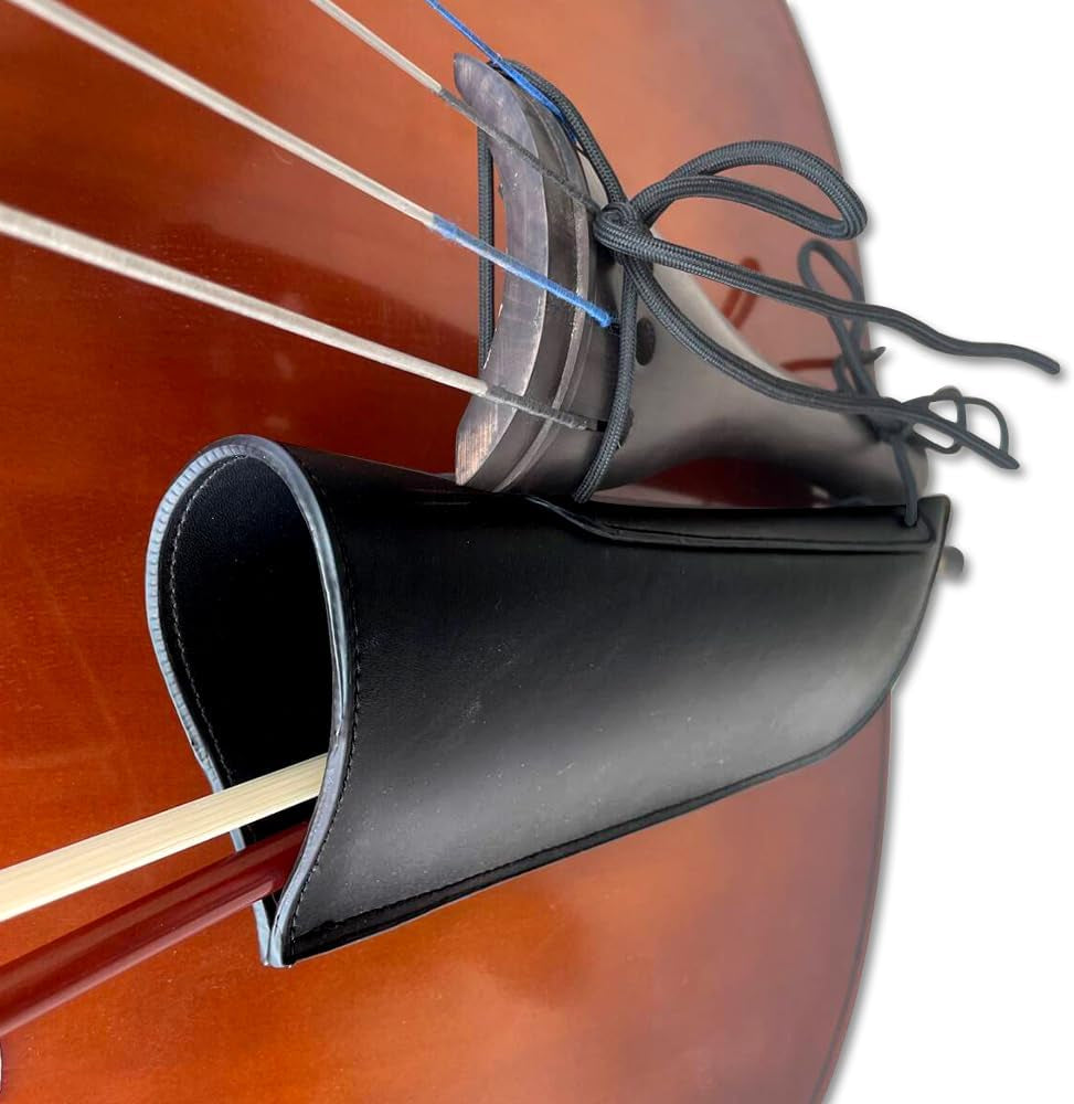 Upright Bass Bow Bag Leather Quiver One Bow Holder for German and French Bass Bow Black (1 Pcs)