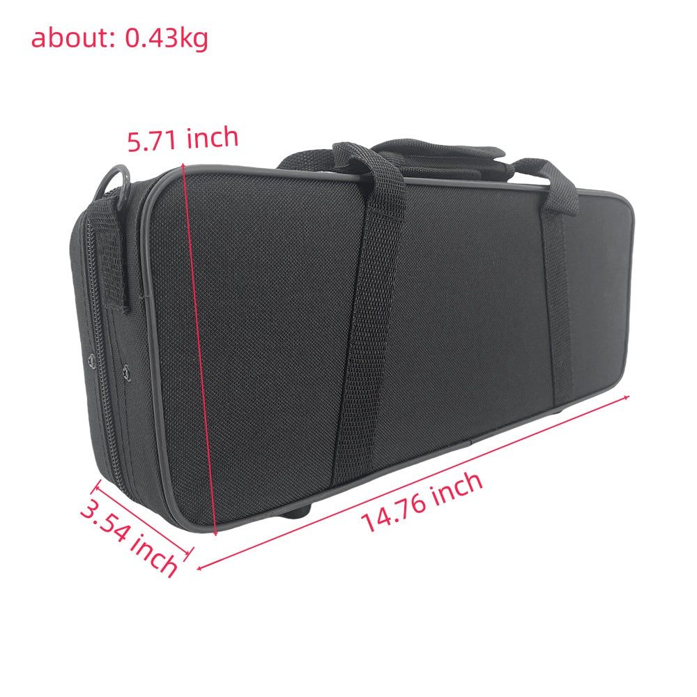 Professional Clarinet Case for E Key Oxford Cloth 600D Clarinet Storage Bag with Thick Foam Padded and Adjustable Strap