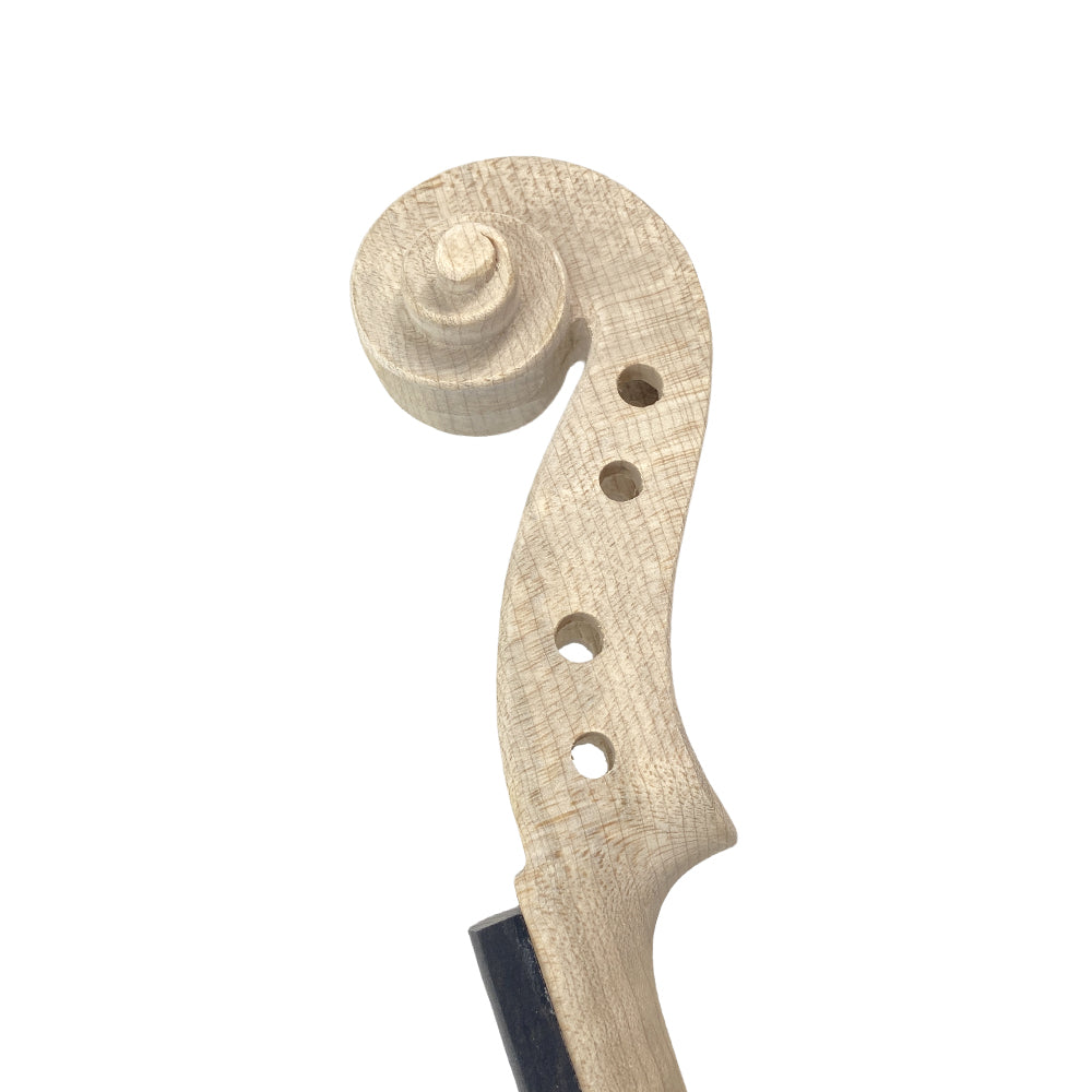 Handcrafted Unvarnished Violin - 4/4 Size, Two-Piece Flamed Back & Spruce Top, Air-Dried Wood, Made by Master Luthier, White Violin for Setup (Wide Grain)