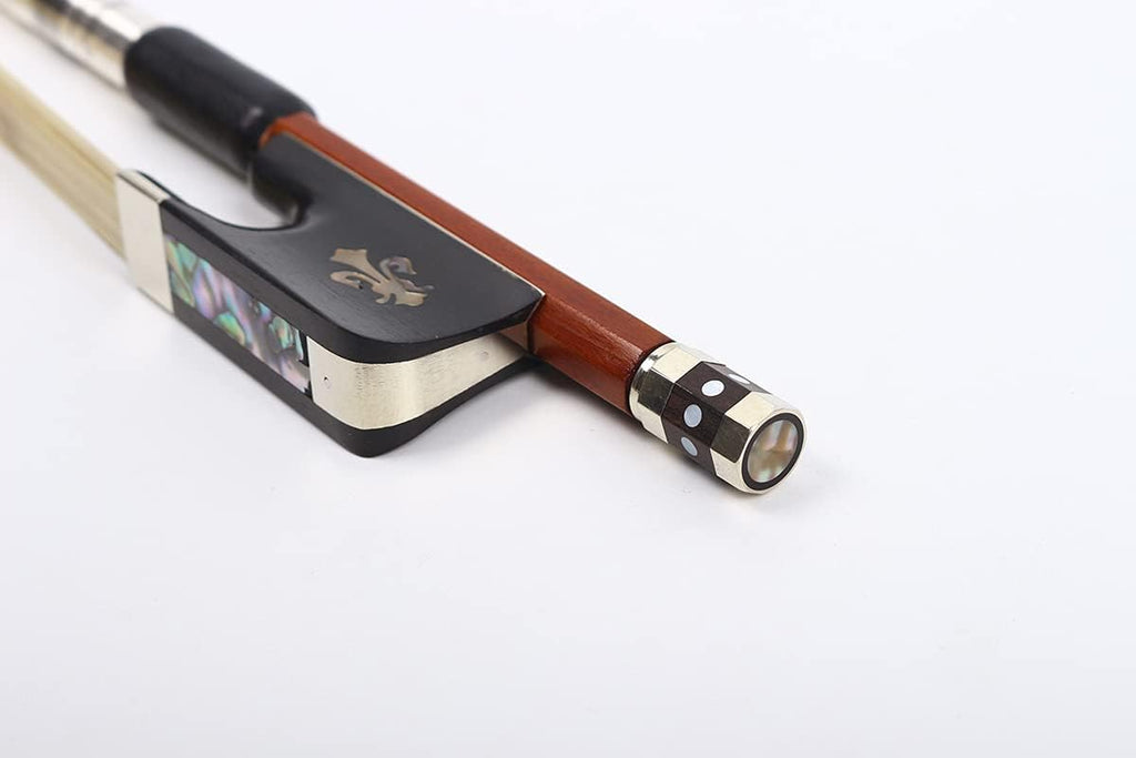 4/4 Cello Bow Bows Brazilwood Natural Mongolian Bow Hair Ebony Frog Straight Advance Bows (4/4)