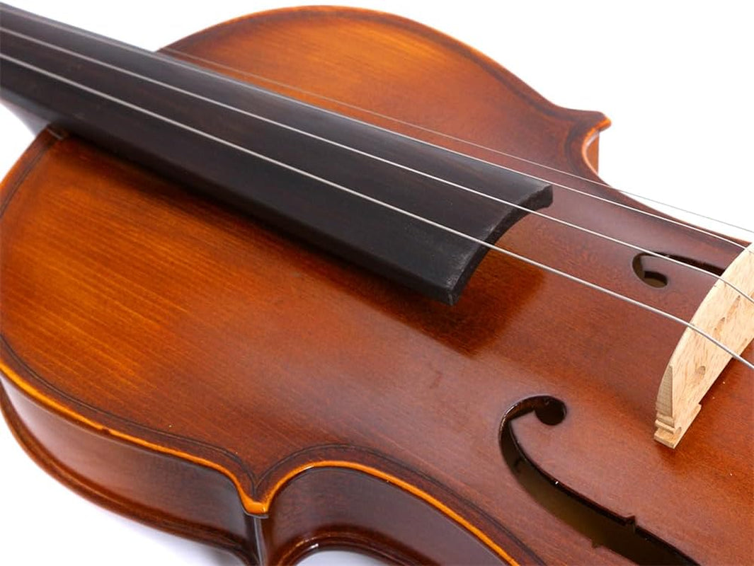 1/8 Acoustic Violin Kit Full Size Fiddle Maple Spruce Top Ebony Fittings for Beginner,Student,Adult with Hard Case,Bow,Extra Strings,Shoulder Rest Handcrafted
