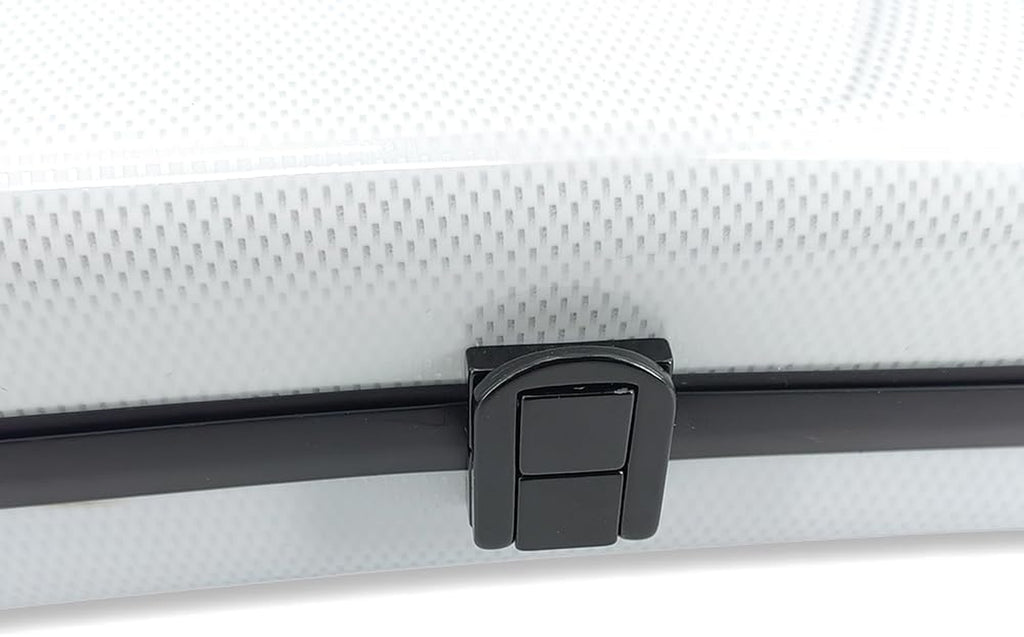 Carbon Fiber Upright Bass Bow Case for Geman French Double Bass Bow Hold 2Pcs Bows Hard Bow Case White