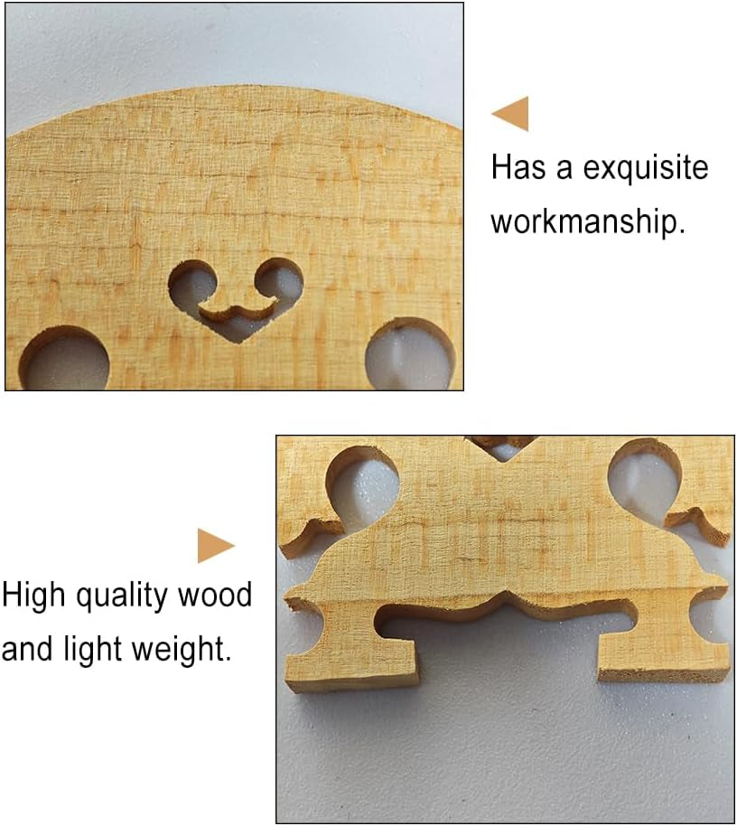 10 Pcs Baroque Style Violin Bridge 4/4 Full Size,Maple Solid Wood Finer Grade Hand-Carved Violin Parts Replacement (Style-C)