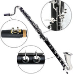 Professional Bass Clarinet Low C Silver Nickel Plated Keys with Case Rich Sound Musical Instrument Student Clarinet (Low C)