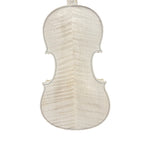 Handcrafted Unvarnished Violin - 4/4 Size, Two-Piece Flamed Back & Spruce Top, Air-Dried Wood, Made by Master Luthier, White Violin for Setup (Wide Grain)
