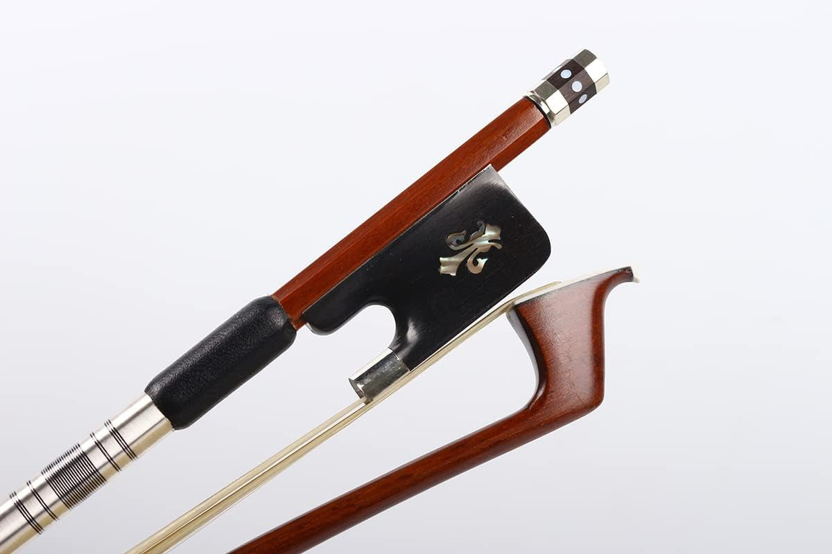 4/4 Cello Bow Bows Brazilwood Natural Mongolian Bow Hair Ebony Frog Straight Advance Bows (4/4)