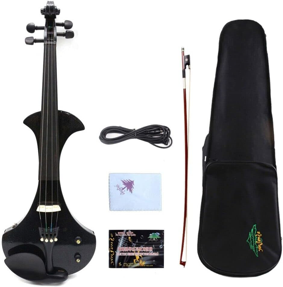 Electric Violin 4/4 Hand Made Ebony Fittings Full Size Violin Case Bow