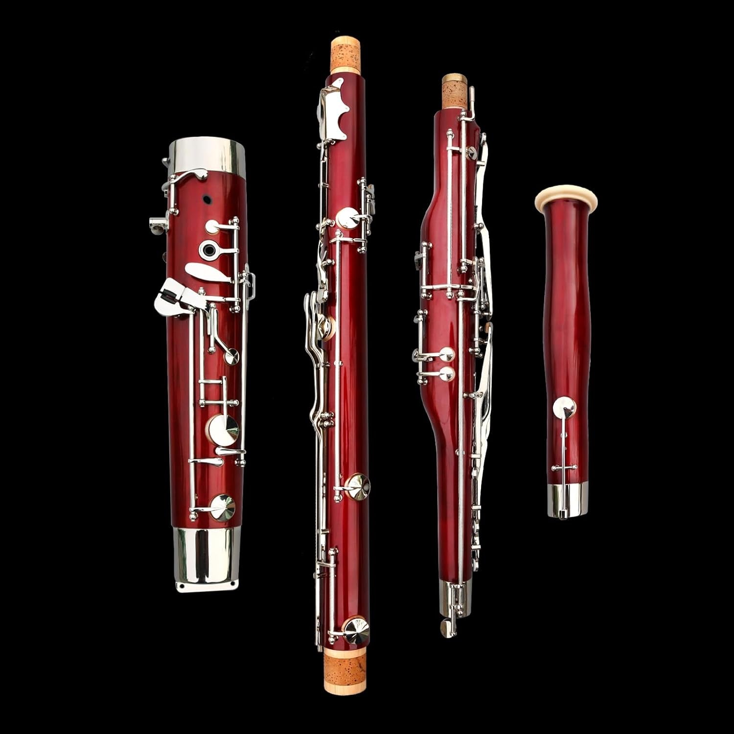 Bassoon Maple Wooded Bassoon C Key 26 Keys Silver Plated Woodwind Instrument with Case Accessories