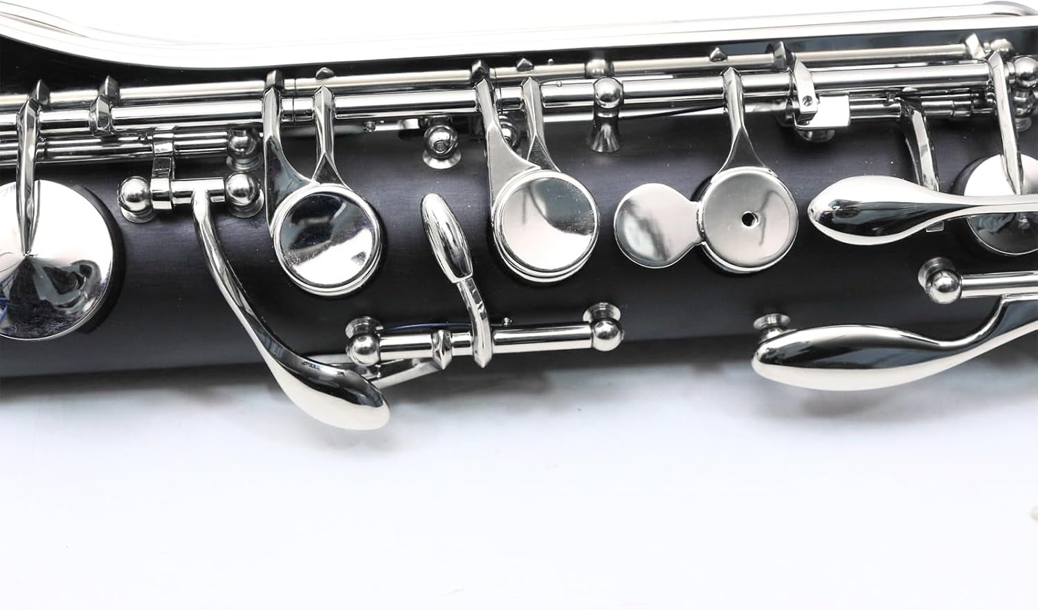Professional Bass Clarinet Low C Silver Nickel Plated Keys with Case Rich Sound Musical Instrument Student Clarinet (Low C)