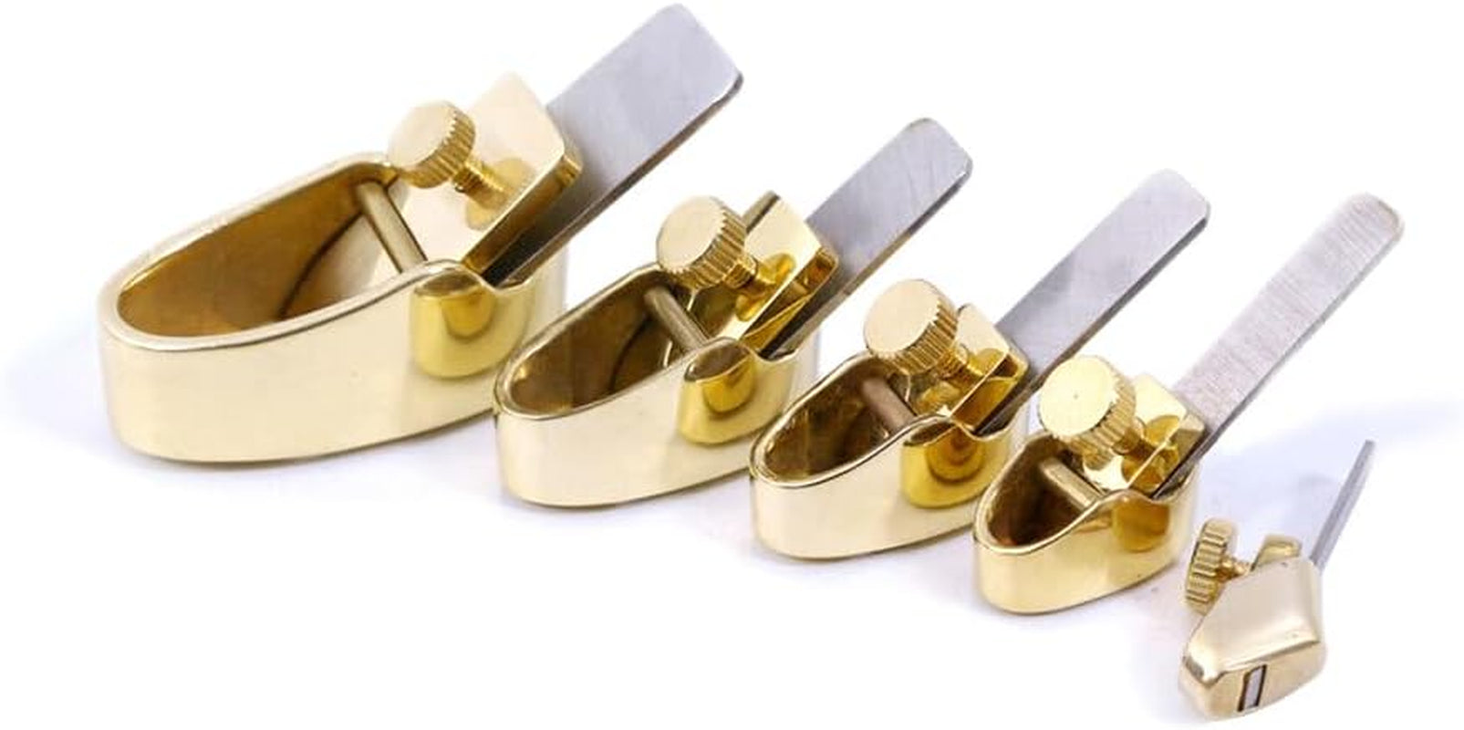 1 Set Brass Planes Luthier Woodworking Tool Violin/Viola/Cello Planes with Steel Blades,Flat Bottom Sharp and Durable (5 Pcs)