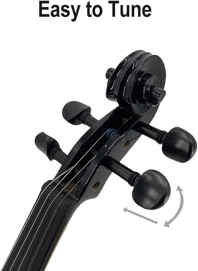 Acoustic Violin Electric Violin 4/4 Full Size Violin 4 String Maple Spruce for Student,Violin for Beginners Violin Case,Brazilwood Bow,Cable,Cleaning Cloth,Rosin
