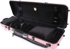 Violin Case 4/4 Full Size Carbon Fiber Oblong 4/4 Violin Case with Music Sheet Bag Adjustable Backstrap Hygrometer Lightweight & Portable
