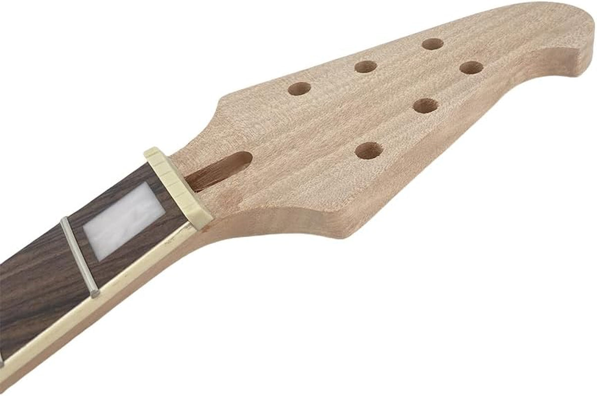 Guitar Neck 22 Fret 24.75 Inch Electric Guitar Rosewood Guitar Fretboard Binding Headstock Block Inlay