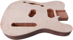 Semi Hollow Electric Guitar Body Mahogany H-S/H Pickup Flame Maple Veneer, Handcrafteg Guitar Replacement Unfinished DIY (H-S Pickup)