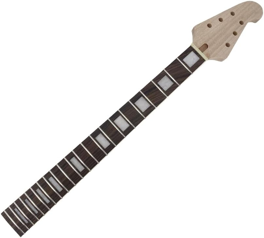 Guitar Neck 22 Fret 24.75 Inch Electric Guitar Rosewood Guitar Fretboard Binding Headstock Block Inlay