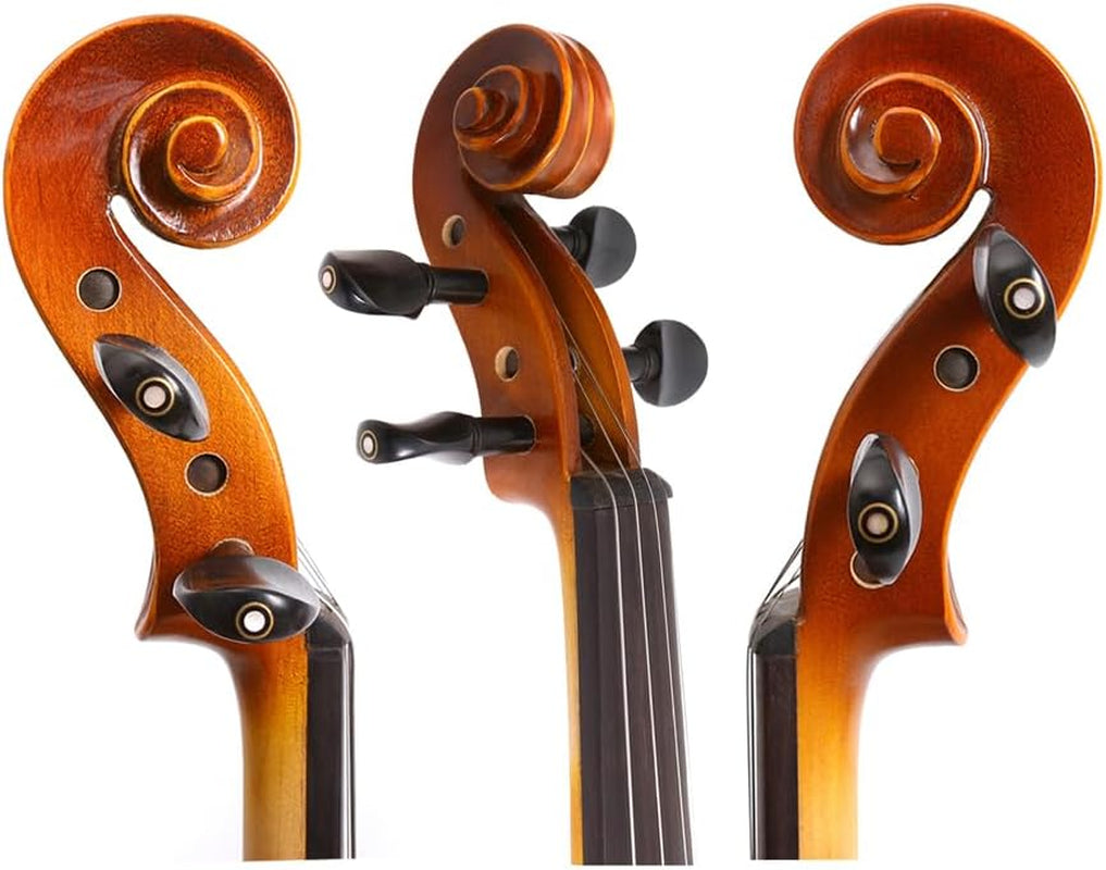 1/8 Acoustic Violin Kit Full Size Fiddle Maple Spruce Top Ebony Fittings for Beginner,Student,Adult with Hard Case,Bow,Extra Strings,Shoulder Rest Handcrafted