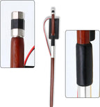 Brazilwood Violin Bow 4/4 Full Size with Blue LED Light Natural Mongolian Stallion Bow Hair Ebony Frog with Nice Pearl Inlay