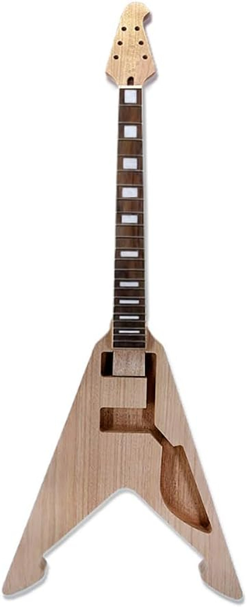 1Set Guitar Kit Guitar Neck 22Fret 24.75Inch Block Inlay Set in Heel DIY Guitar Body Replacement