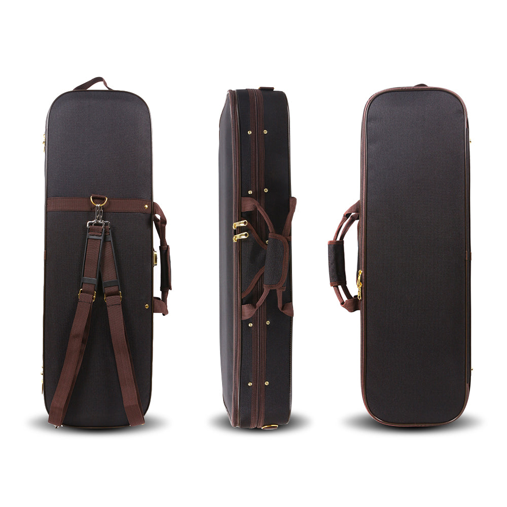yinfente New Violin Case 4/4 Full Size Violin Box Wooden Oblong Cases for Violin Straps