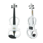 Yinfente Electric Viola White 16inch Solid Wood For Beginner,Adult,4 String Professional,Silent Electric Viola With Ebony Fittings