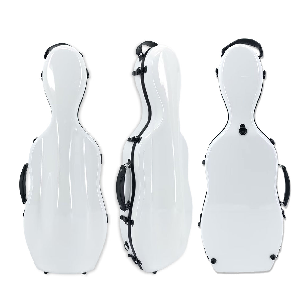 Lightweight Fiberglass Viola Case for 16 Inch to 16.5 Inch Size Hard Viola Case with Backstraps, 2.68 Kg, Waterproof Shell (White)