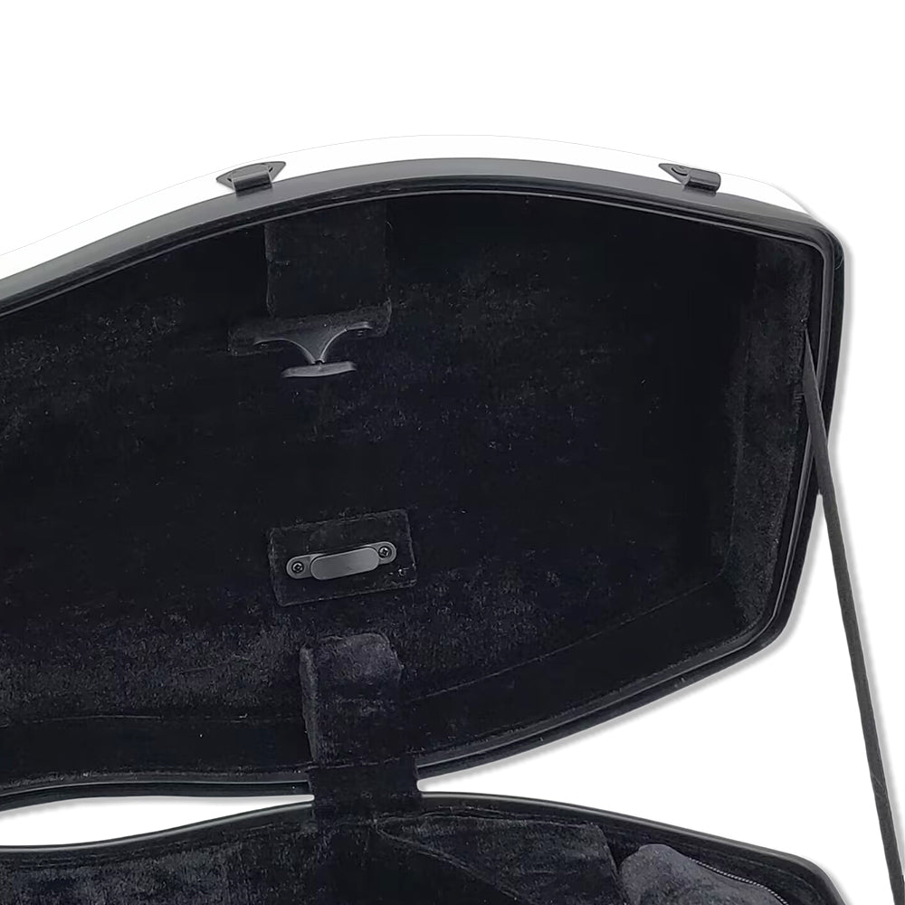 Lightweight Fiberglass Viola Case for 16 Inch to 16.5 Inch Size Hard Viola Case with Backstraps, 2.68 Kg, Waterproof Shell (White)